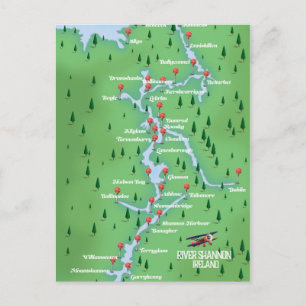 Shannon Ireland Map Briefkaart