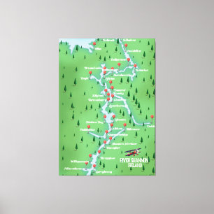 Shannon Ireland Map Canvas Afdruk