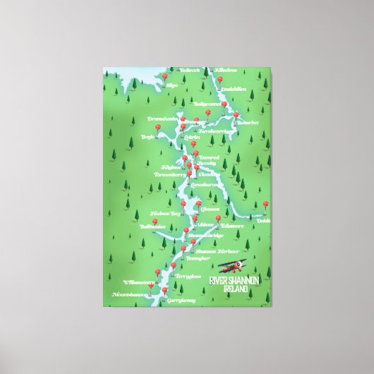Shannon Ireland Map Canvas Afdruk (Voorkant)