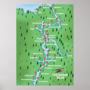 Shannon Ireland Map Poster