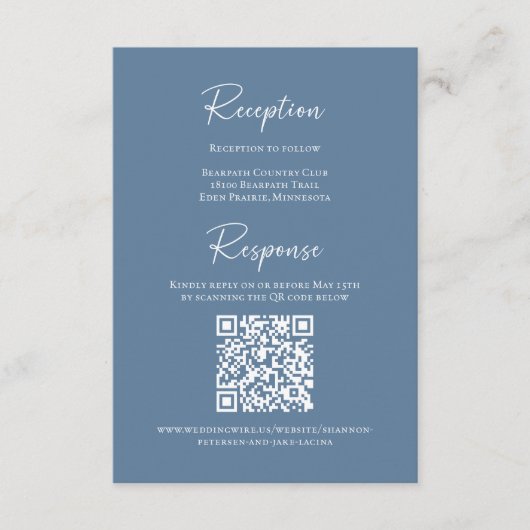 Shannon Jake RSVP Informatiekaartje (Voorkant)