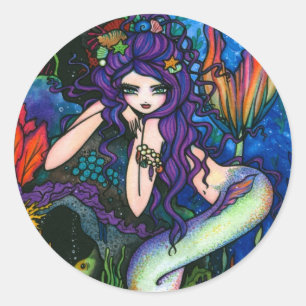 "Shannon" Zeemeermin Fantasy Fairy Ronde Sticker