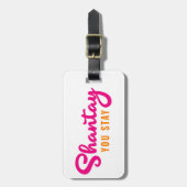 Shantay, blijf je. bagagelabel (Voorkant verticaal)