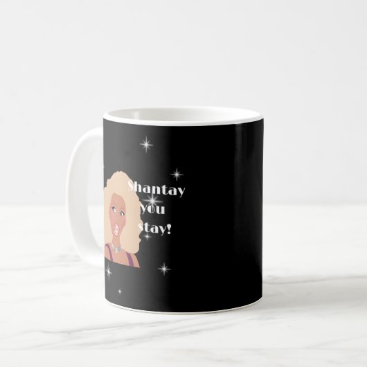 Shantay Jij blijft Drag Race geïnspireerd Koffiemok (Voorkant links)
