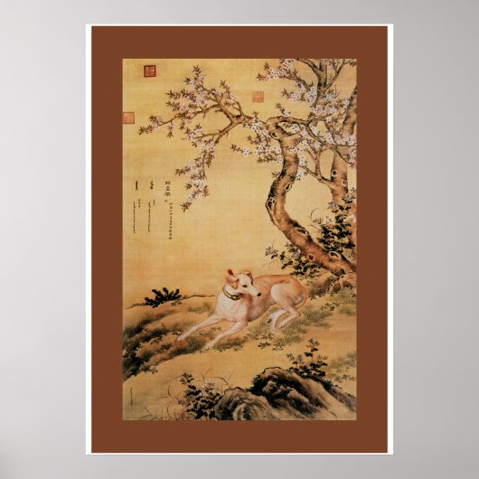 Shanxing Wolf (睒 星 狼)~Greyhound Giuseppe Castiglio Poster (Voorkant)