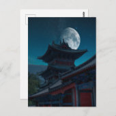 Shaolin klooster Moon nacht hemel Briefkaart (Voorkant / Achterkant)