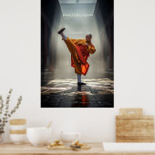 Shaolin Kung Fu krijger Poster (Keuken)