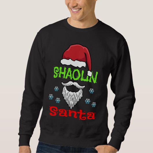 Shaolin Kung Fu Luie Kerst Costuum  Shaolin Kerstm Trui (Voorkant)