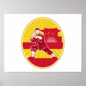 Shaolin Kung Fu Martial Arts Master Retro Poster (Voorkant)