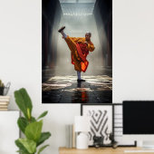 Shaolin Kung Fu Warrior Poster (Thuiskantoor)
