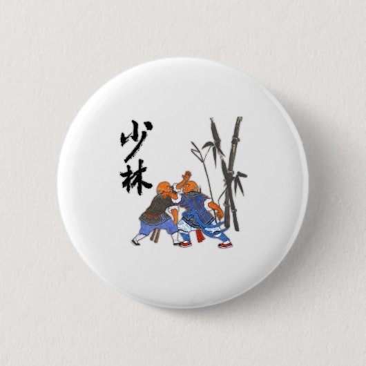 Shaolin Monks T-shirt  Ronde Button 5,7 Cm (Voorkant)
