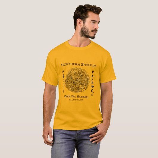 Shaolin T-Shirt voor Mannen - Gold (Voorkant volledig)