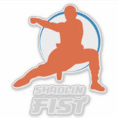 Shaolin Vuist Kung Fu Krijger Sticker (Voorkant)