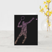 Shape Collage Silhouette Badminton Player Shirt Ba Kaart (Gele Bloem)