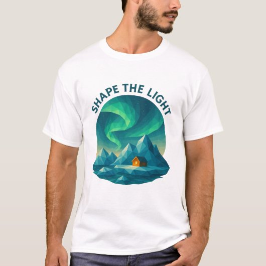 Shape The Light Aurora Mountain Embleem T-Shirt (Voorkant)