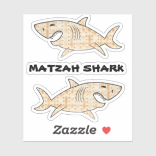 Shaped Stickers Matzah Shark