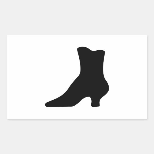 Shapely Victoriaans Boot Elegant  Mode Rechthoekige Sticker (Voorkant)