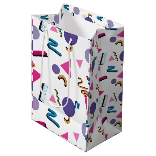 Shapes Gift Bag van 90 jaar Medium Cadeauzakje (Voorkant Gekanteld)