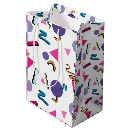 Shapes Gift Bag van 90 jaar Medium Cadeauzakje (Achterkant Gekanteld)