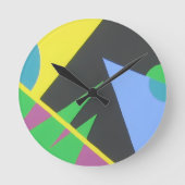 Shapes in the Dark Geometric Round Clock Ronde Klok (Voorkant)