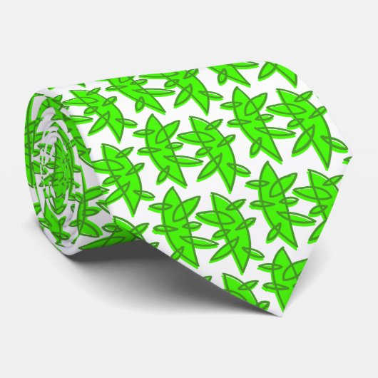 Shapes - Martian en Avocado Grn on White Stropdas (Opgerold)