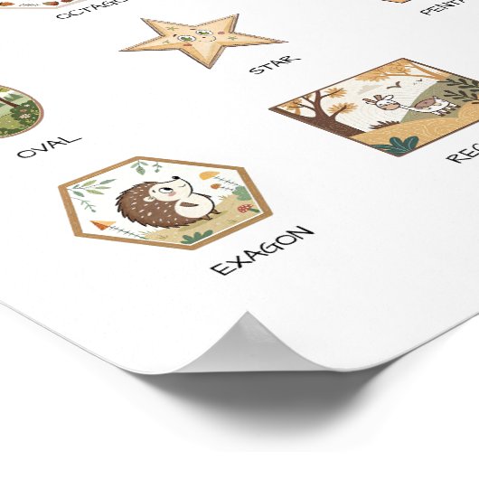 Shapes Poster – Preschool Learning Wall Art (Hoek)