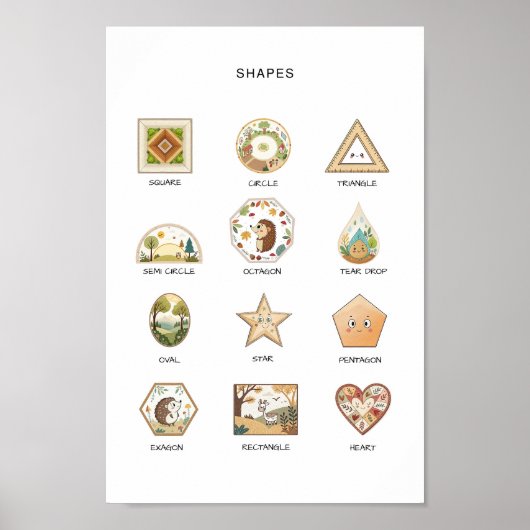 Shapes Poster – Preschool Learning Wall Art (Voorkant)