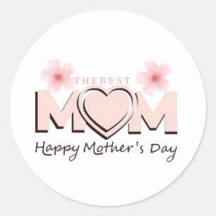 SHappy Moederdag! Schattigee typografie Ronde Sticker