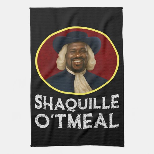 Shaquille Oatmeal Funny Meme Theedoek (Verticaal)