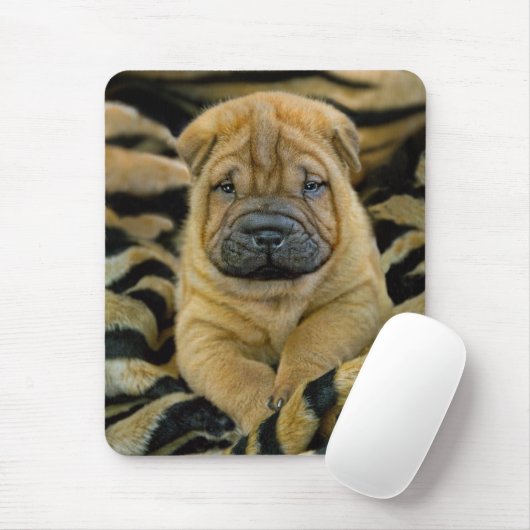 Shar-Pei 4 weken oude pup Mousepad Muismat (Met muis)