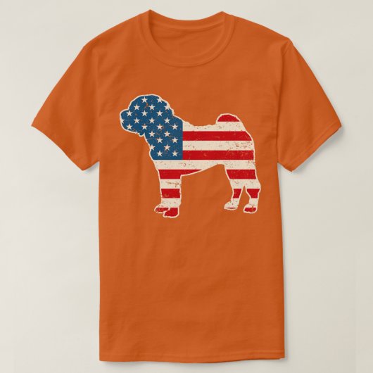 Shar Pei American Flag 4 juli voor mannen B T-shirt (Design voorkant)
