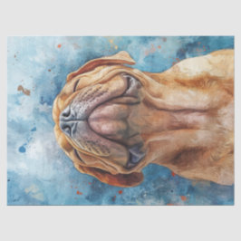 Shar Pei Aquarel Schilderij Decoupage Tissuepapier