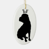 Shar Pei Basic Black Crown Silhouette Keramisch Ornament (Rechts)