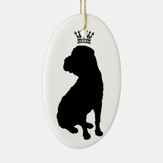 Shar Pei Basic Black Crown Silhouette Keramisch Ornament (Rechts)