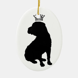 Shar Pei Basic Black Crown Silhouette Keramisch Ornament
