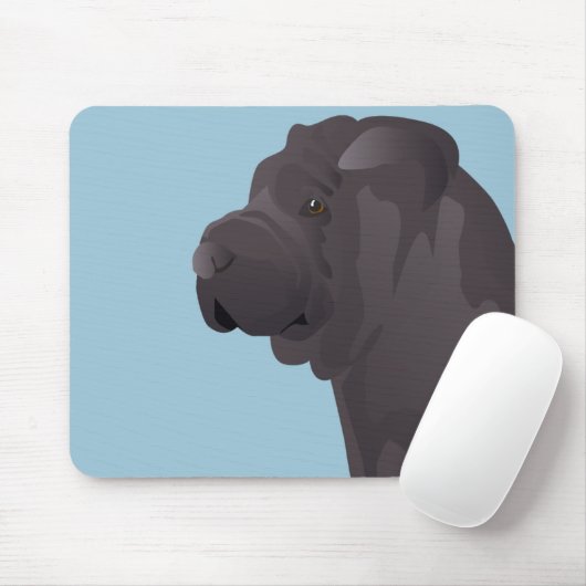 Shar Pei Basic Design Sjablonen Muismat (Met muis)