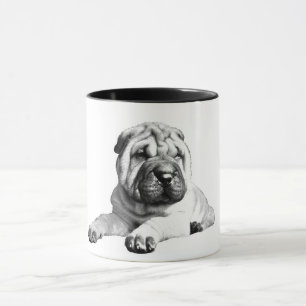 Shar Pei Black en White Mok