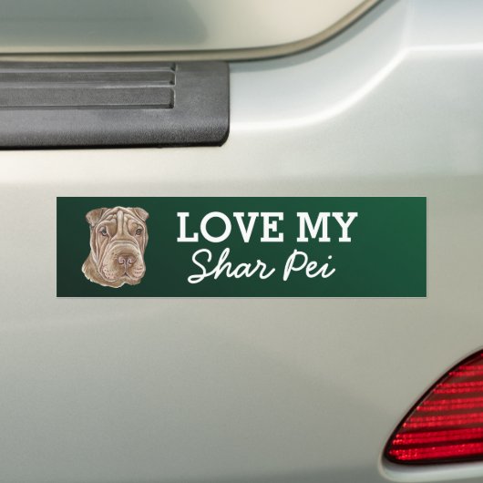 Shar Pei Bumpersticker (Op auto)