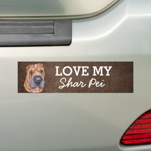 Shar Pei Bumpersticker (Op auto)