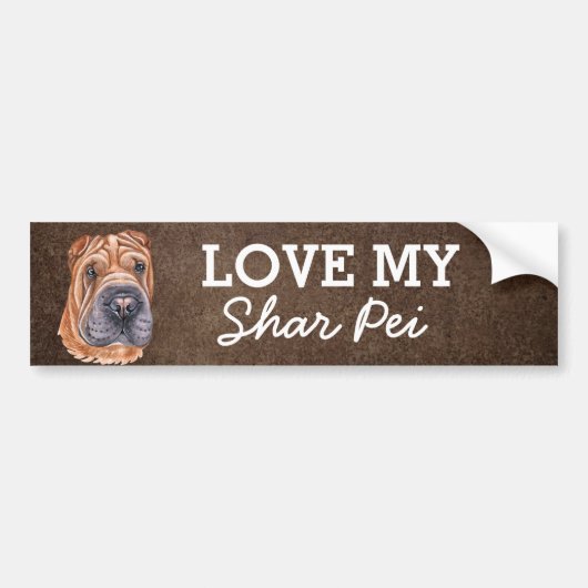 Shar Pei Bumpersticker (Voorkant)