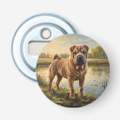 Shar Pei Button Flesopener (Voorkant)
