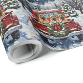 Shar Pei Christmas Red Truck Holiday Cadeaupapier (Rol Hoek)