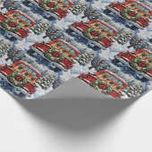 Shar Pei Christmas Red Truck Holiday Cadeaupapier (Hoek)