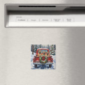 Shar Pei Christmas Red Truck Holiday Magneet (Insitu (Vaatwasser))