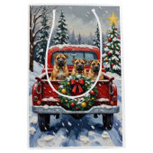 Shar Pei Christmas Red Truck Holiday Medium Cadeauzakje (Voorkant)