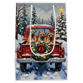 Shar Pei Christmas Red Truck Holiday Medium Cadeauzakje (Achterkant)