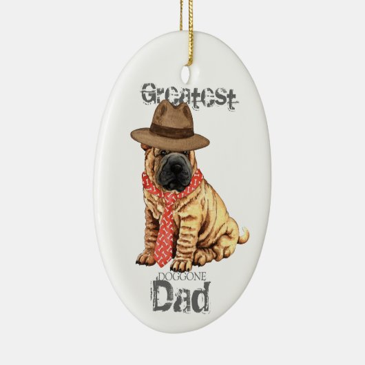 Shar-Pei Dad Ceramic Ornament (Rechts)