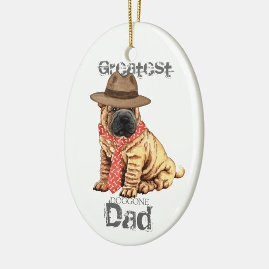 Shar-Pei Dad Ceramic Ornament (Links)