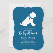 Shar-Pei Dog Baby shower Blue Boy Kaart (Voorkant)