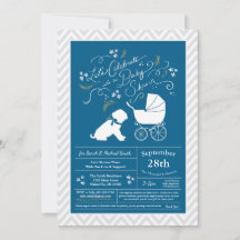 Shar-Pei Dog Baby shower Blue Boy